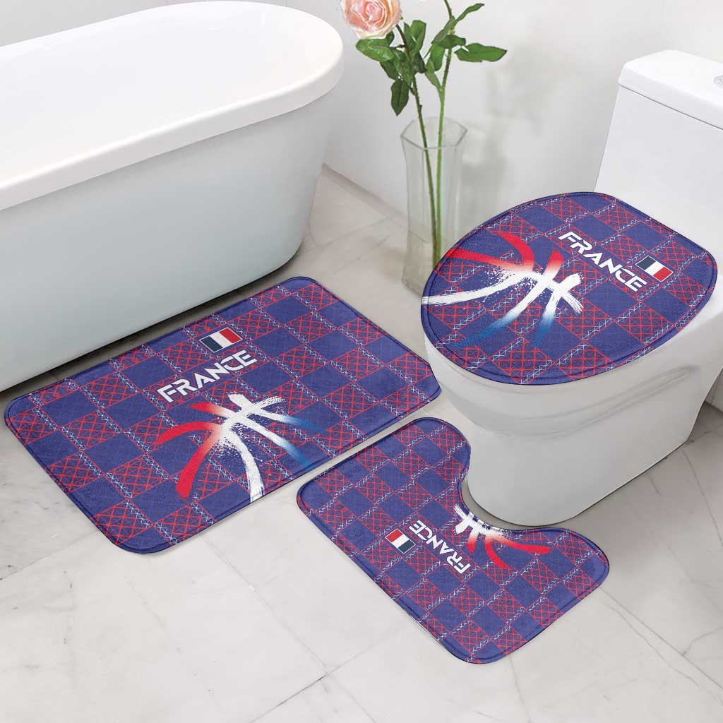 Basketball Fan Jersey French Bathroom Set Paris Architectural Heritage Checkered Style - Wonder Print Shop