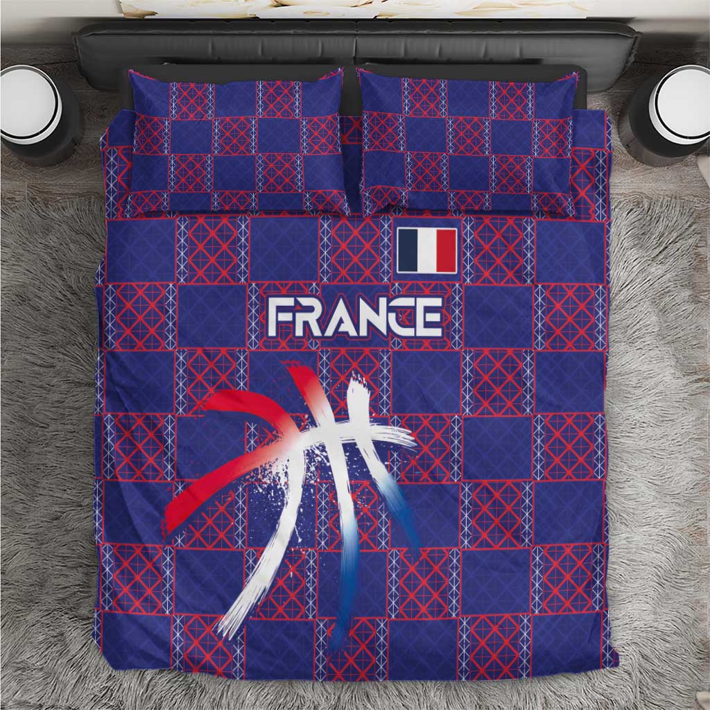 Basketball Fan Jersey French Bedding Set Paris Architectural Heritage Checkered Style - Wonder Print Shop