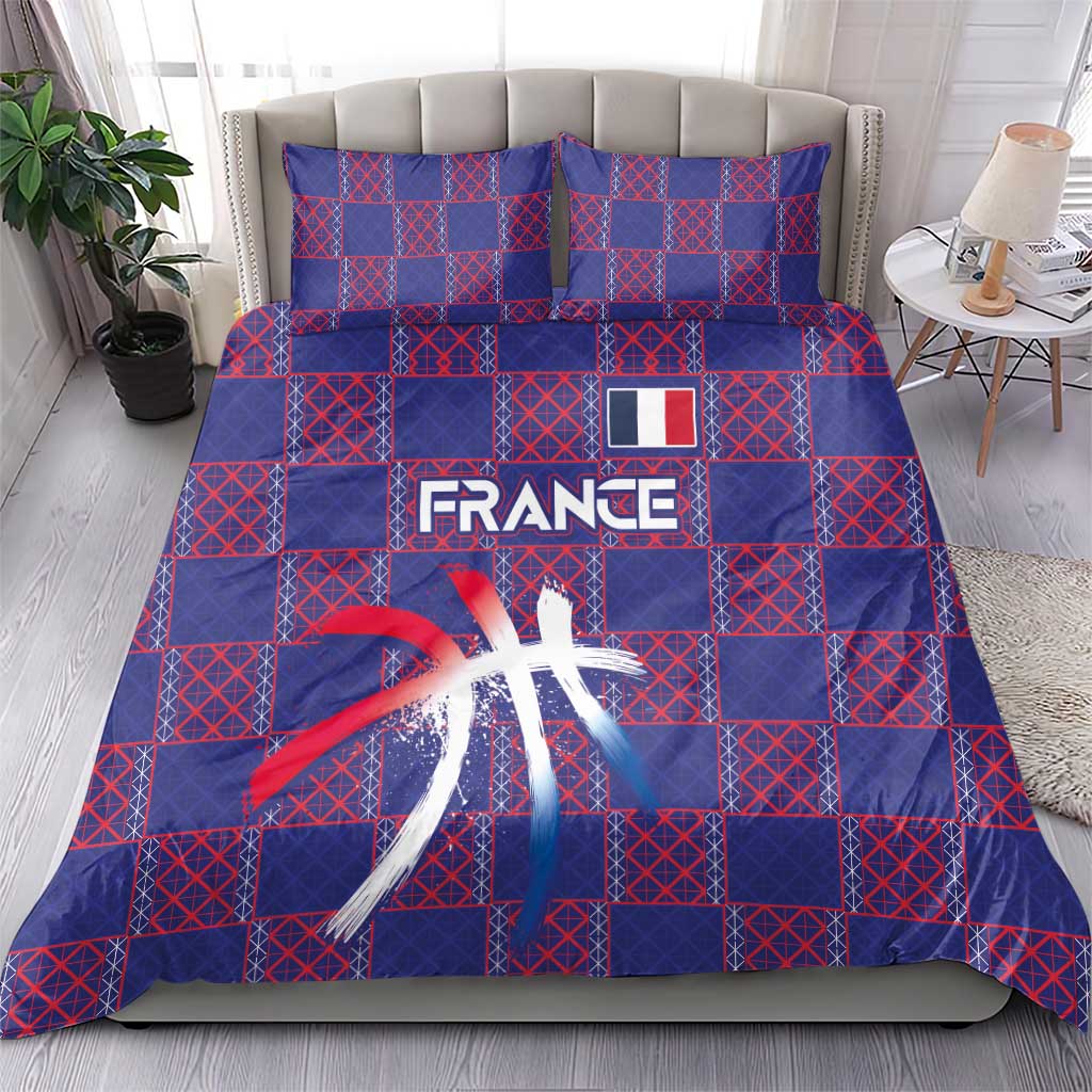 Basketball Fan Jersey French Bedding Set Paris Architectural Heritage Checkered Style - Wonder Print Shop