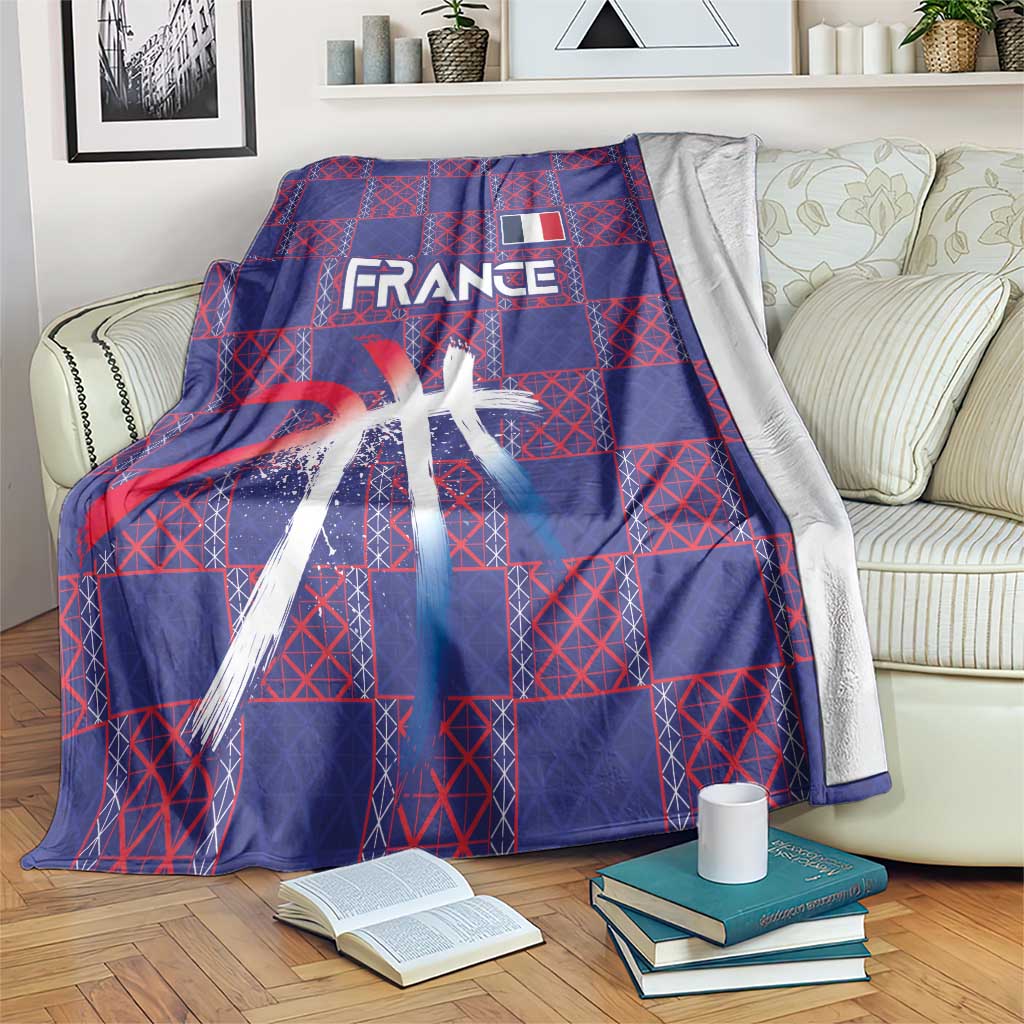 Basketball Fan Jersey French Blanket Paris Architectural Heritage Checkered Style - Wonder Print Shop