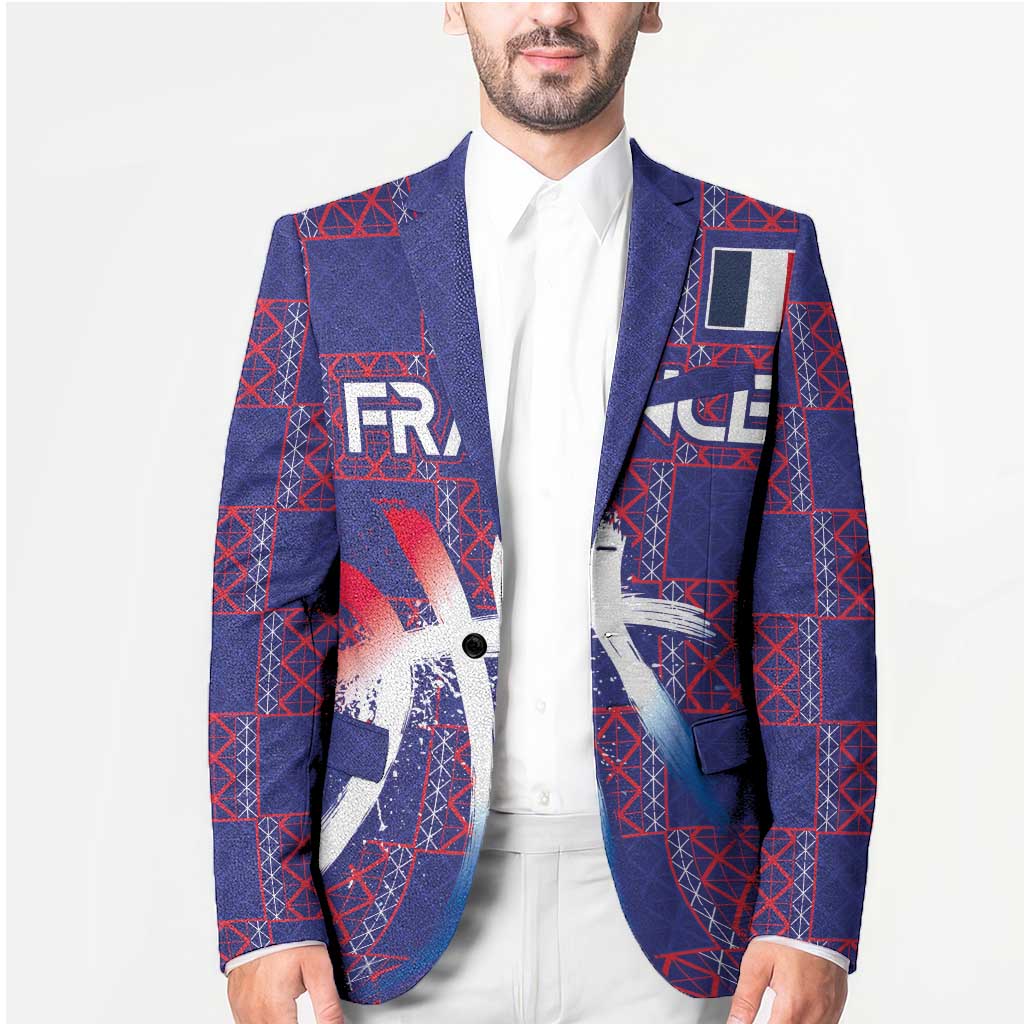Custom Basketball Fan Jersey French Blazer Paris Architectural Heritage Checkered Style - Wonder Print Shop