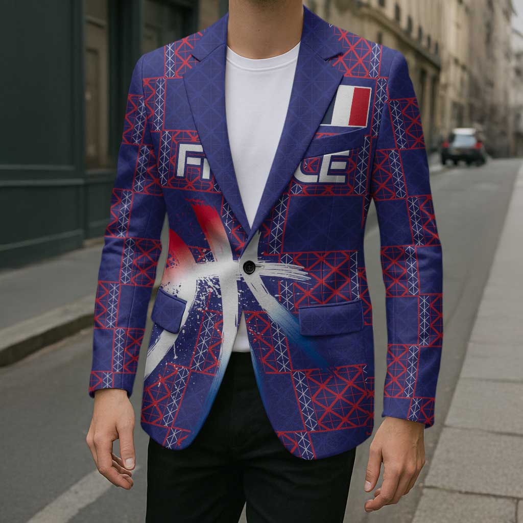Custom Basketball Fan Jersey French Blazer Paris Architectural Heritage Checkered Style - Wonder Print Shop