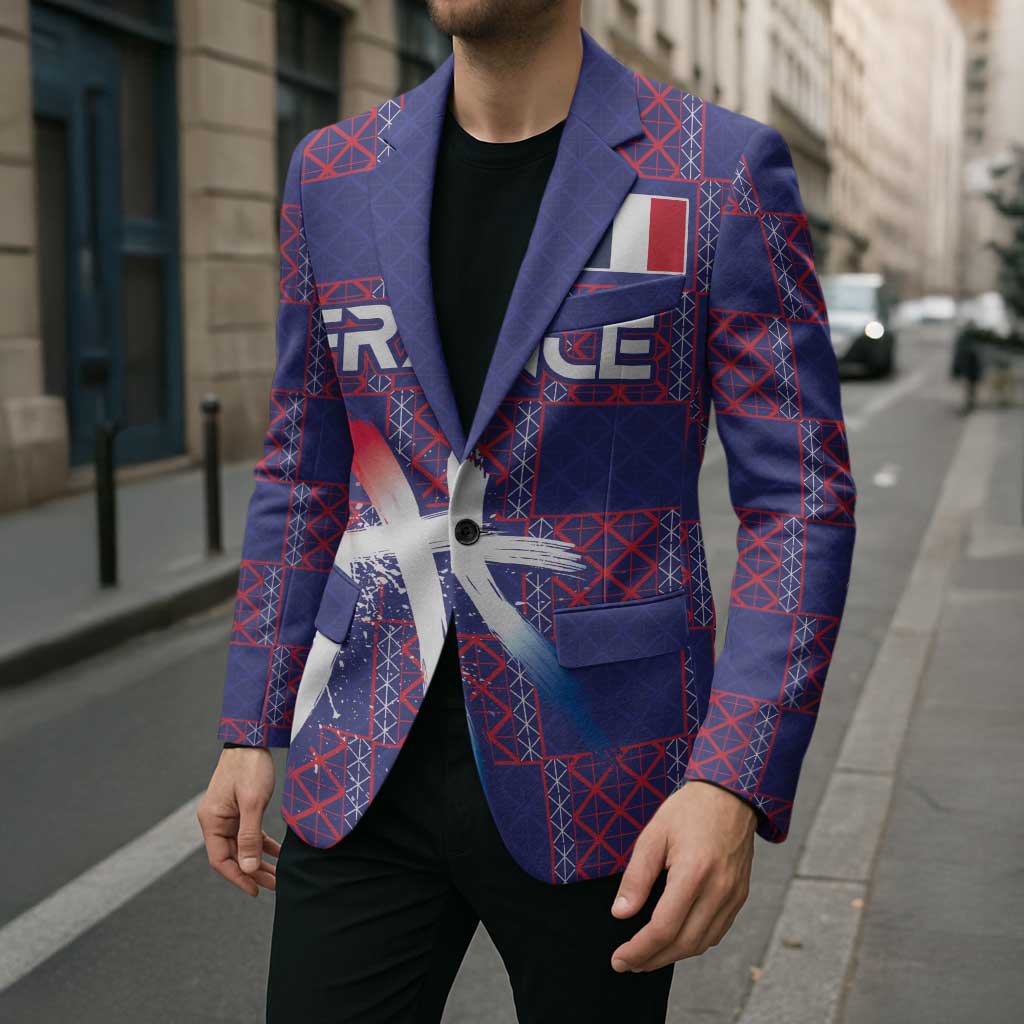Custom Basketball Fan Jersey French Blazer Paris Architectural Heritage Checkered Style - Wonder Print Shop