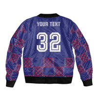 Custom Basketball Fan Jersey French Bomber Jacket Paris Architectural Heritage Checkered Style - Wonder Print Shop