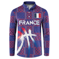 Custom Basketball Fan Jersey French Button Sweatshirt Paris Architectural Heritage Checkered Style - Wonder Print Shop