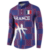 Custom Basketball Fan Jersey French Button Sweatshirt Paris Architectural Heritage Checkered Style - Wonder Print Shop