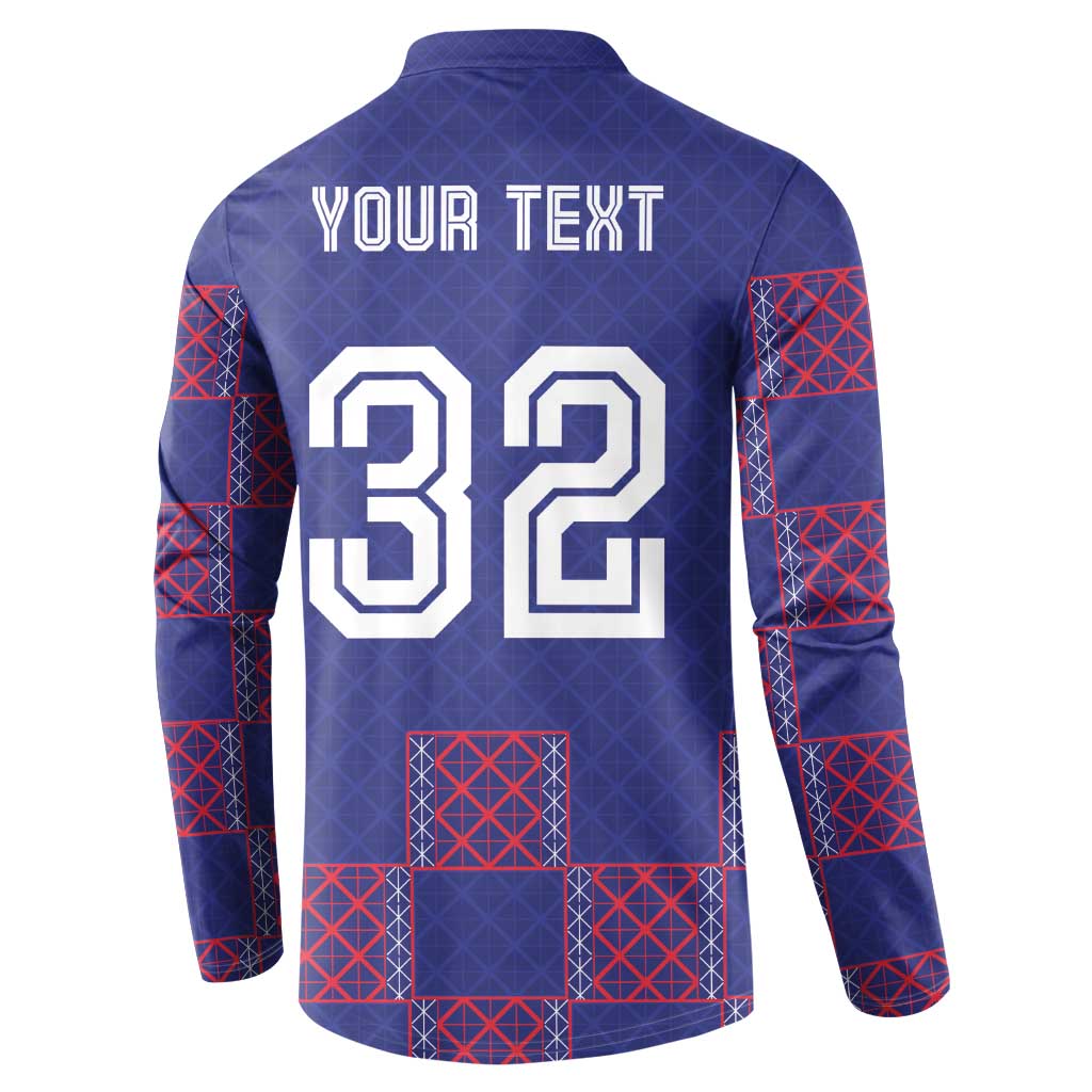Custom Basketball Fan Jersey French Button Sweatshirt Paris Architectural Heritage Checkered Style - Wonder Print Shop