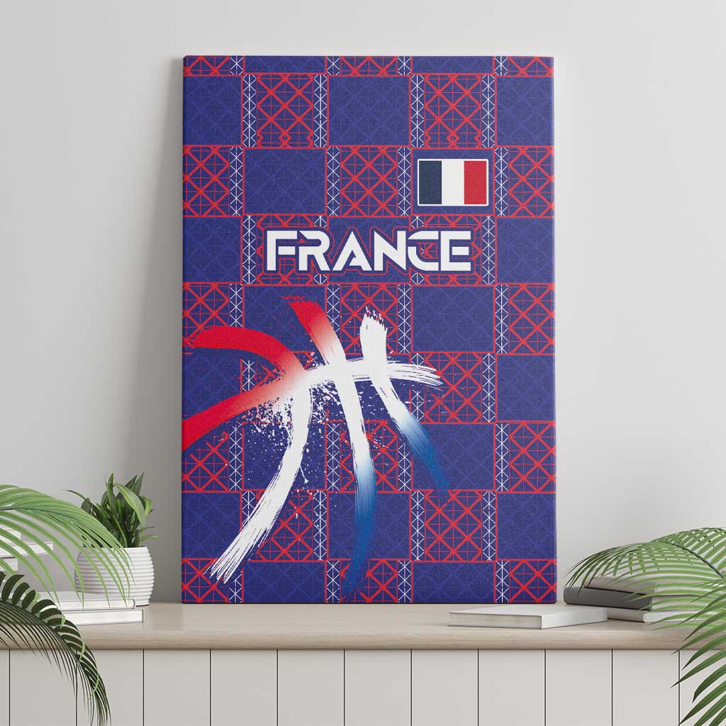 Basketball Fan Jersey French Canvas Wall Art Paris Architectural Heritage Checkered Style - Wonder Print Shop