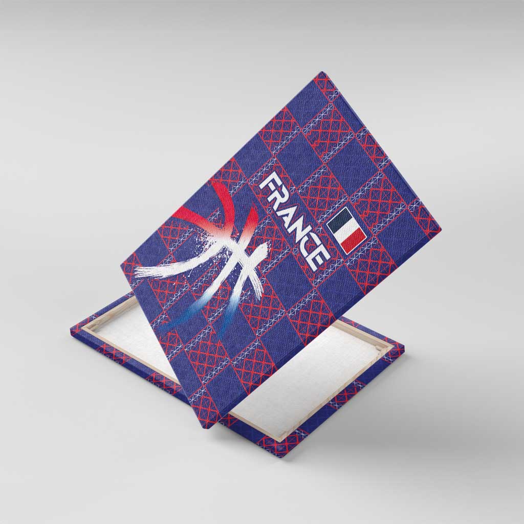 Basketball Fan Jersey French Canvas Wall Art Paris Architectural Heritage Checkered Style - Wonder Print Shop