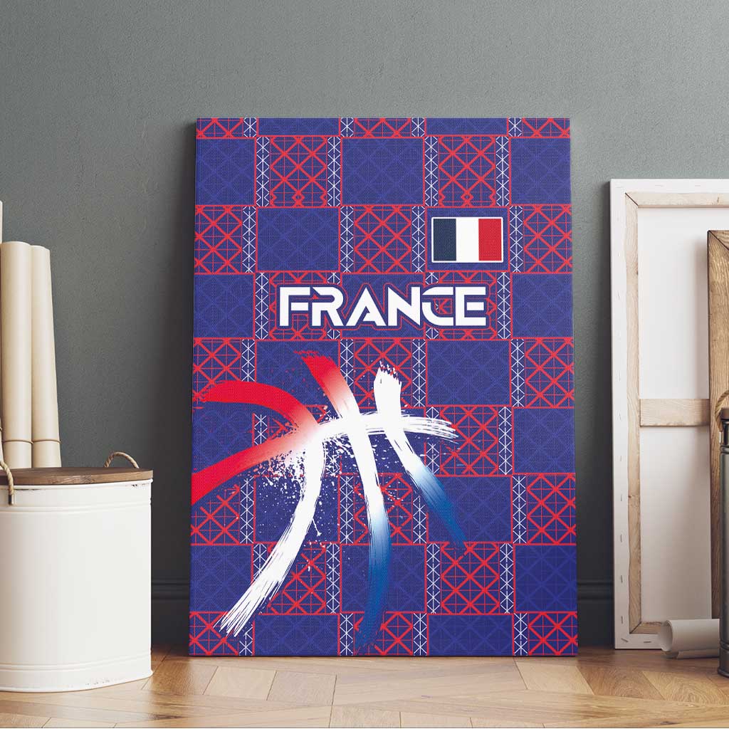 Basketball Fan Jersey French Canvas Wall Art Paris Architectural Heritage Checkered Style - Wonder Print Shop