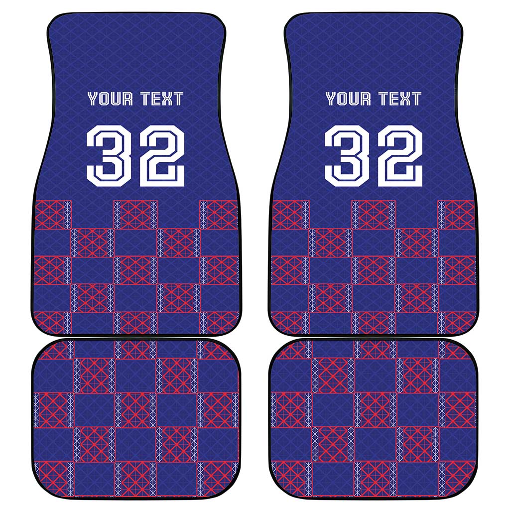 Basketball Fan Jersey French Car Mats Paris Architectural Heritage Checkered Style - Wonder Print Shop