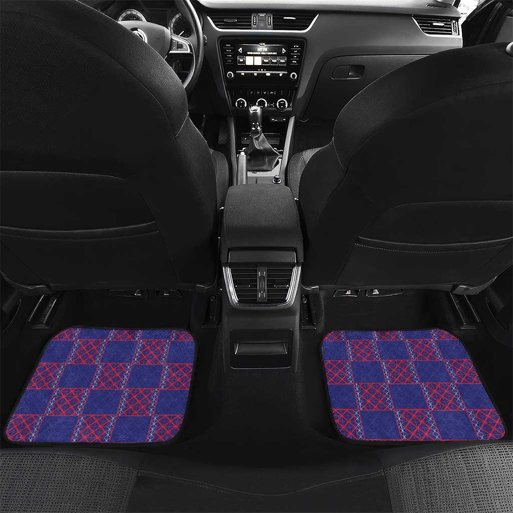 Basketball Fan Jersey French Car Mats Paris Architectural Heritage Checkered Style - Wonder Print Shop