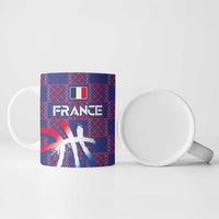 Custom Basketball Fan Jersey French Ceramic Mug Paris Architectural Heritage Checkered Style - Wonder Print Shop