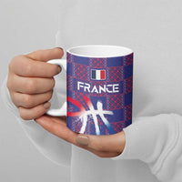 Custom Basketball Fan Jersey French Ceramic Mug Paris Architectural Heritage Checkered Style - Wonder Print Shop