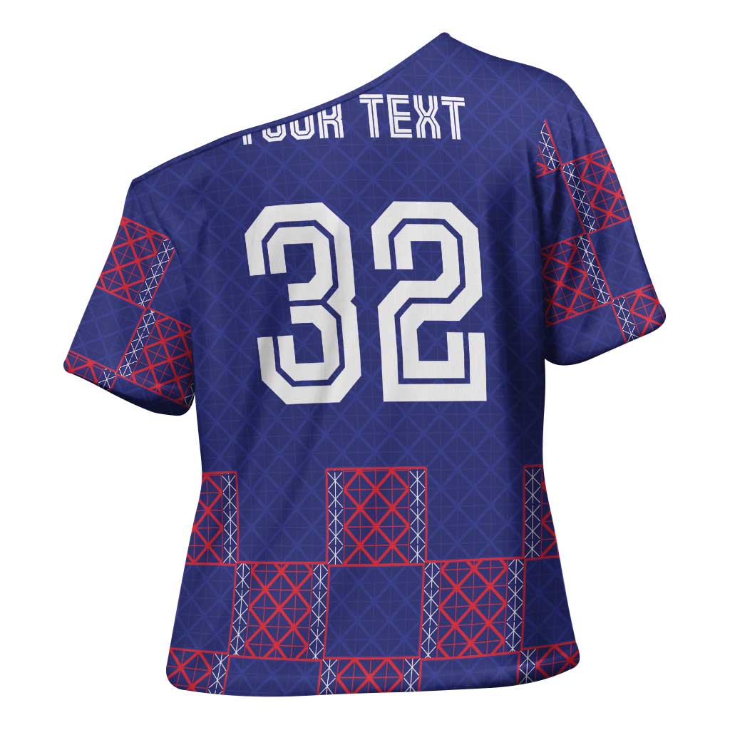 Custom Basketball Fan Jersey French Cross Shoulder Shirt Paris Architectural Heritage Checkered Style - Wonder Print Shop