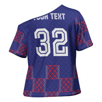 Custom Basketball Fan Jersey French Cross Shoulder Shirt Paris Architectural Heritage Checkered Style - Wonder Print Shop