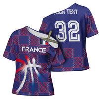 Custom Basketball Fan Jersey French Cross Shoulder Shirt Paris Architectural Heritage Checkered Style - Wonder Print Shop