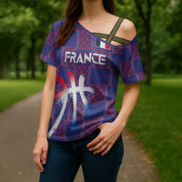 Custom Basketball Fan Jersey French Cross Shoulder Shirt Paris Architectural Heritage Checkered Style - Wonder Print Shop