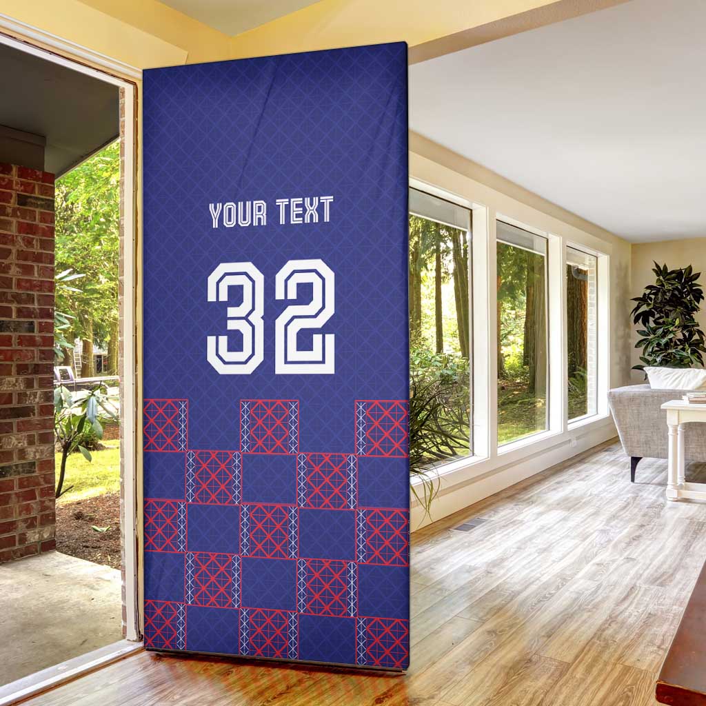 Basketball Fan Jersey French Door Cover Paris Architectural Heritage Checkered Style - Wonder Print Shop