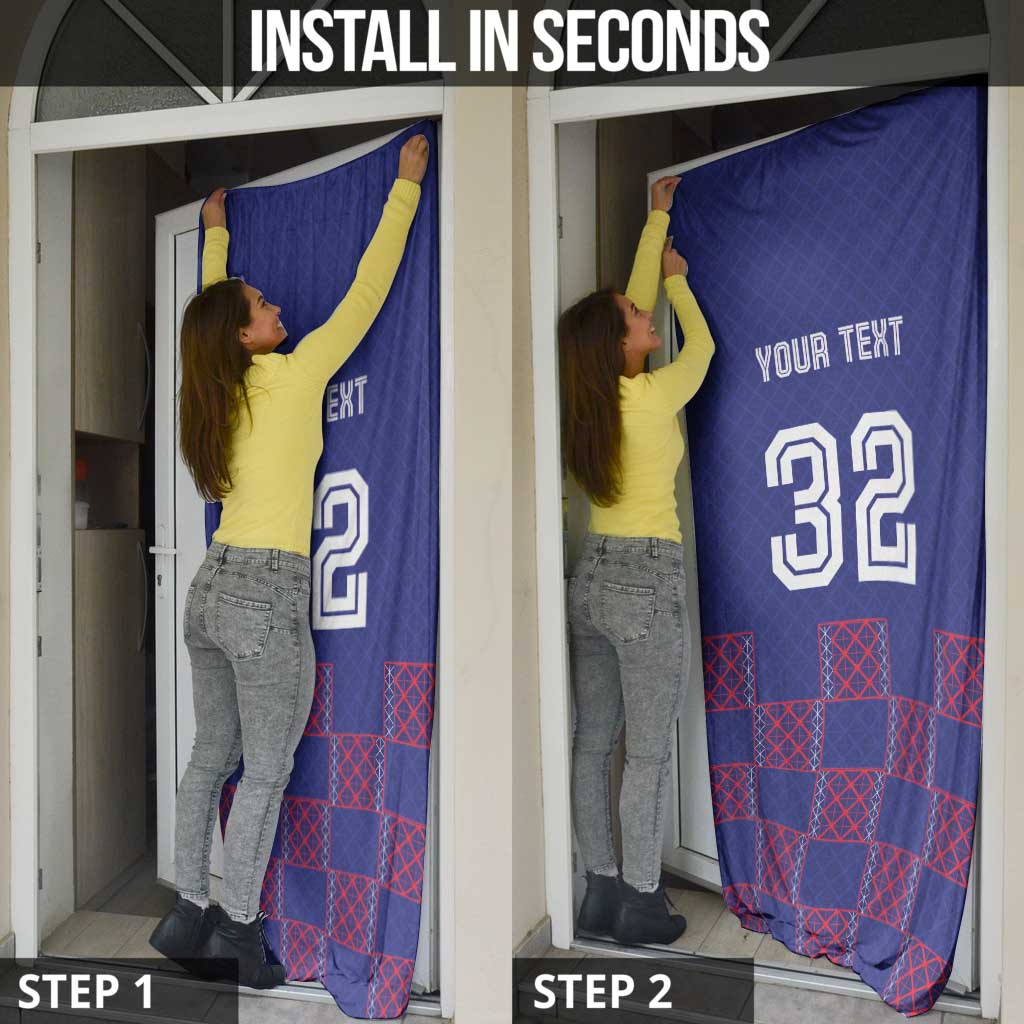 Basketball Fan Jersey French Door Cover Paris Architectural Heritage Checkered Style - Wonder Print Shop