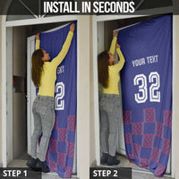 Basketball Fan Jersey French Door Cover Paris Architectural Heritage Checkered Style - Wonder Print Shop