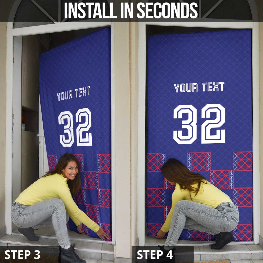 Basketball Fan Jersey French Door Cover Paris Architectural Heritage Checkered Style - Wonder Print Shop