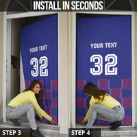 Basketball Fan Jersey French Door Cover Paris Architectural Heritage Checkered Style - Wonder Print Shop
