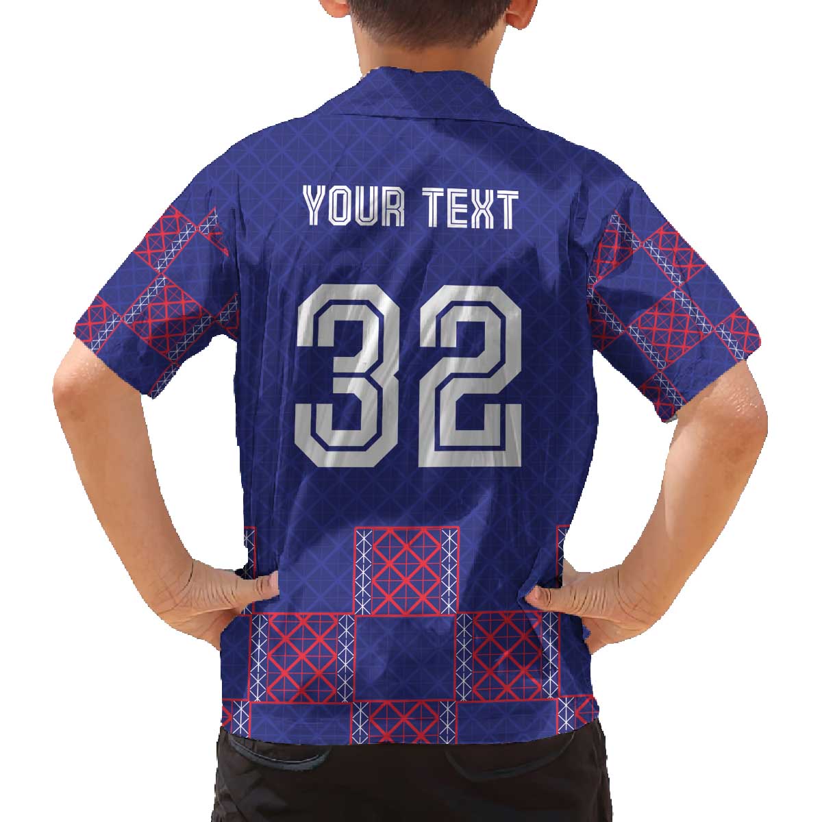 Custom Basketball Fan Jersey French Family Matching Off The Shoulder Long Sleeve Dress and Hawaiian Shirt Paris Architectural Heritage Checkered Style - Wonder Print Shop