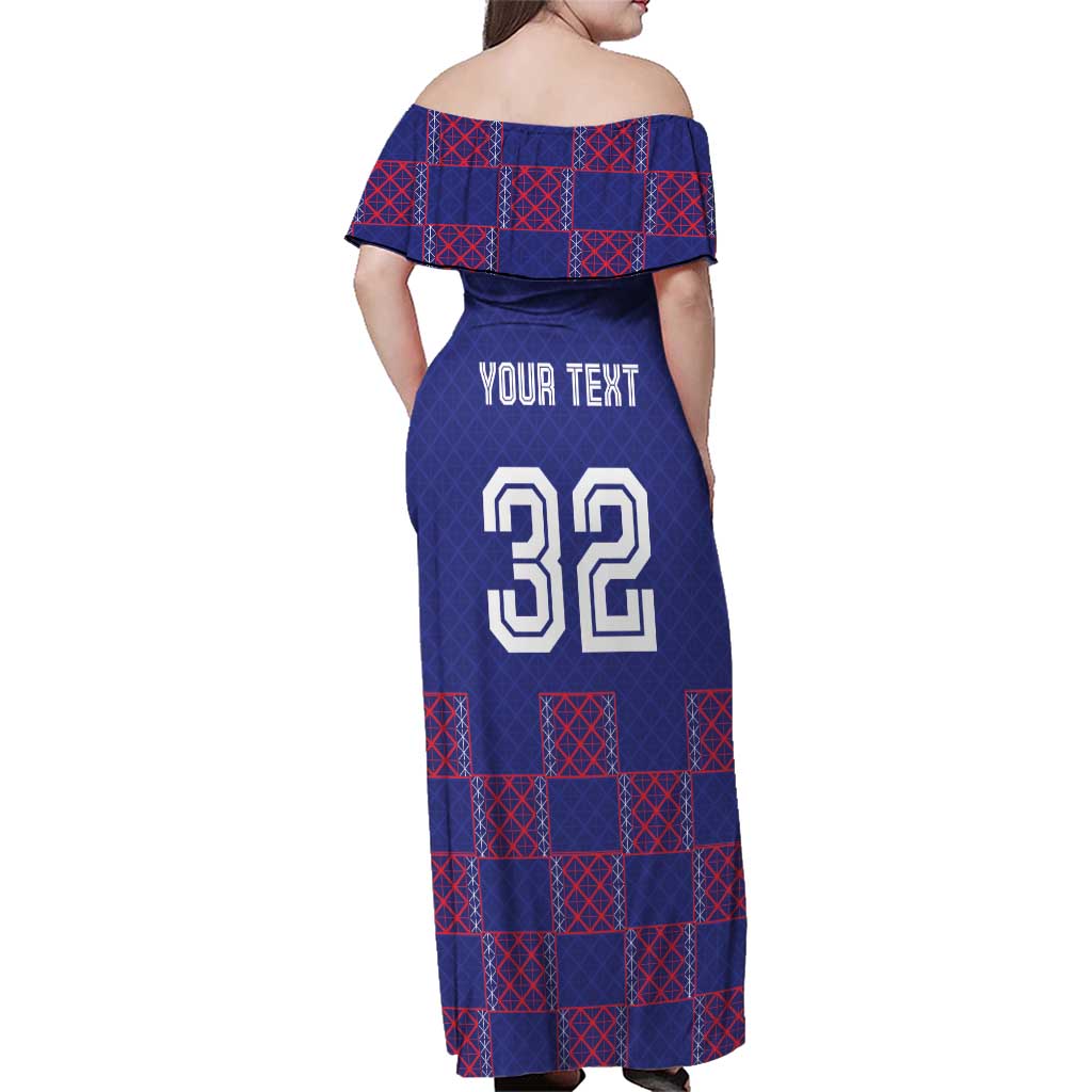 Custom Basketball Fan Jersey French Family Matching Off Shoulder Maxi Dress and Hawaiian Shirt Paris Architectural Heritage Checkered Style - Wonder Print Shop