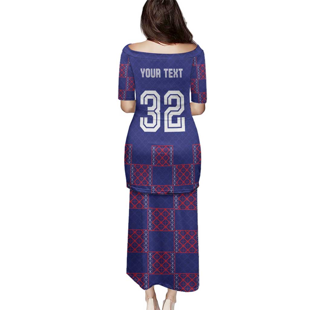 Custom Basketball Fan Jersey French Family Matching Puletasi and Hawaiian Shirt Paris Architectural Heritage Checkered Style - Wonder Print Shop