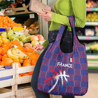Basketball Fan Jersey French Grocery Bag Paris Architectural Heritage Checkered Style - Wonder Print Shop