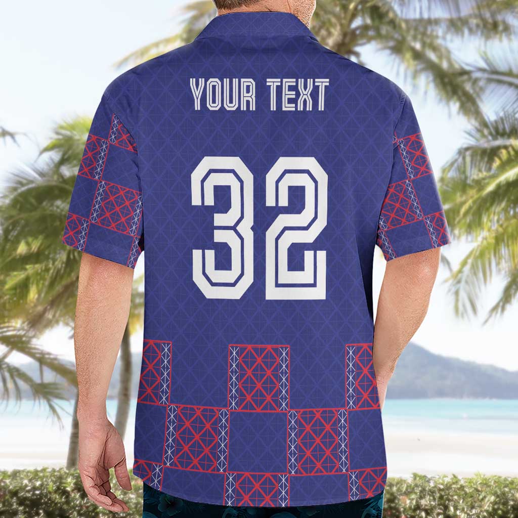 Custom Basketball Fan Jersey French Hawaiian Shirt Paris Architectural Heritage Checkered Style - Wonder Print Shop