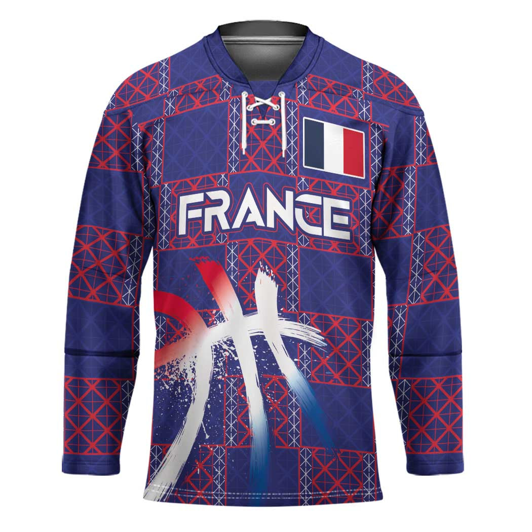 Custom Basketball Fan Jersey French Hockey Jersey Paris Architectural Heritage Checkered Style - Wonder Print Shop