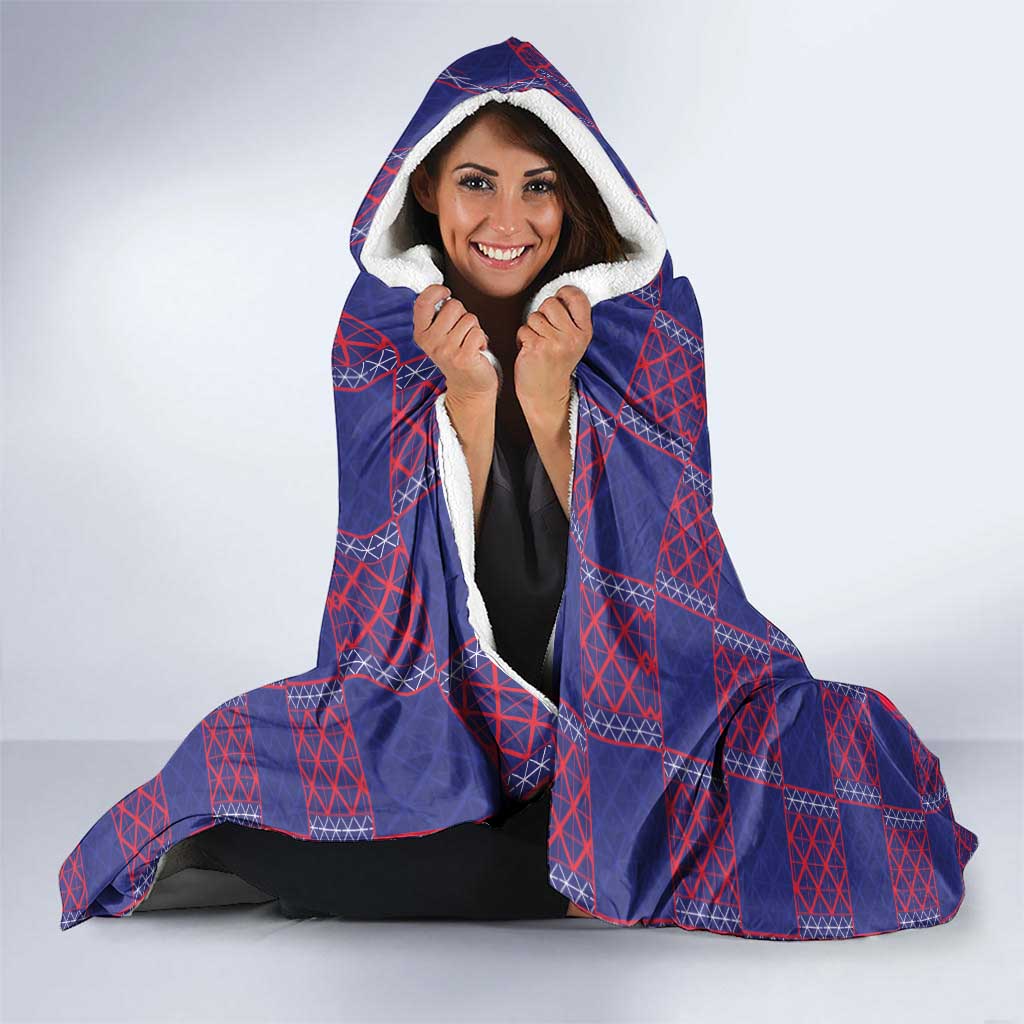 Basketball Fan Jersey French Hooded Blanket Paris Architectural Heritage Checkered Style - Wonder Print Shop
