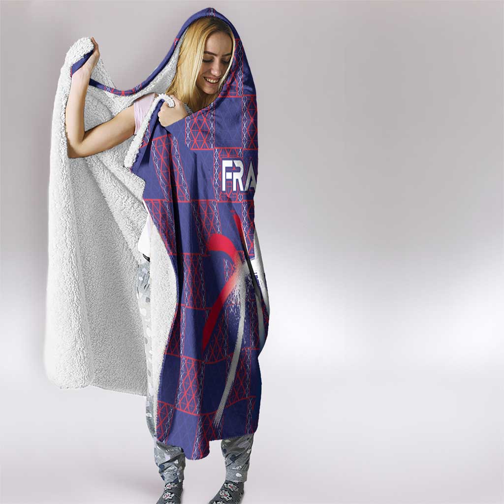 Basketball Fan Jersey French Hooded Blanket Paris Architectural Heritage Checkered Style - Wonder Print Shop