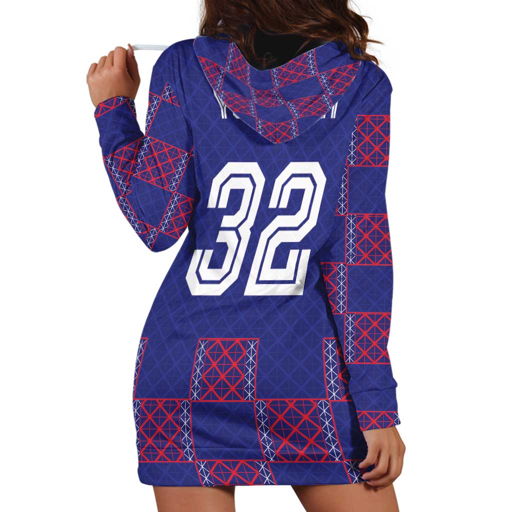 Custom Basketball Fan Jersey French Hoodie Dress Paris Architectural Heritage Checkered Style - Wonder Print Shop