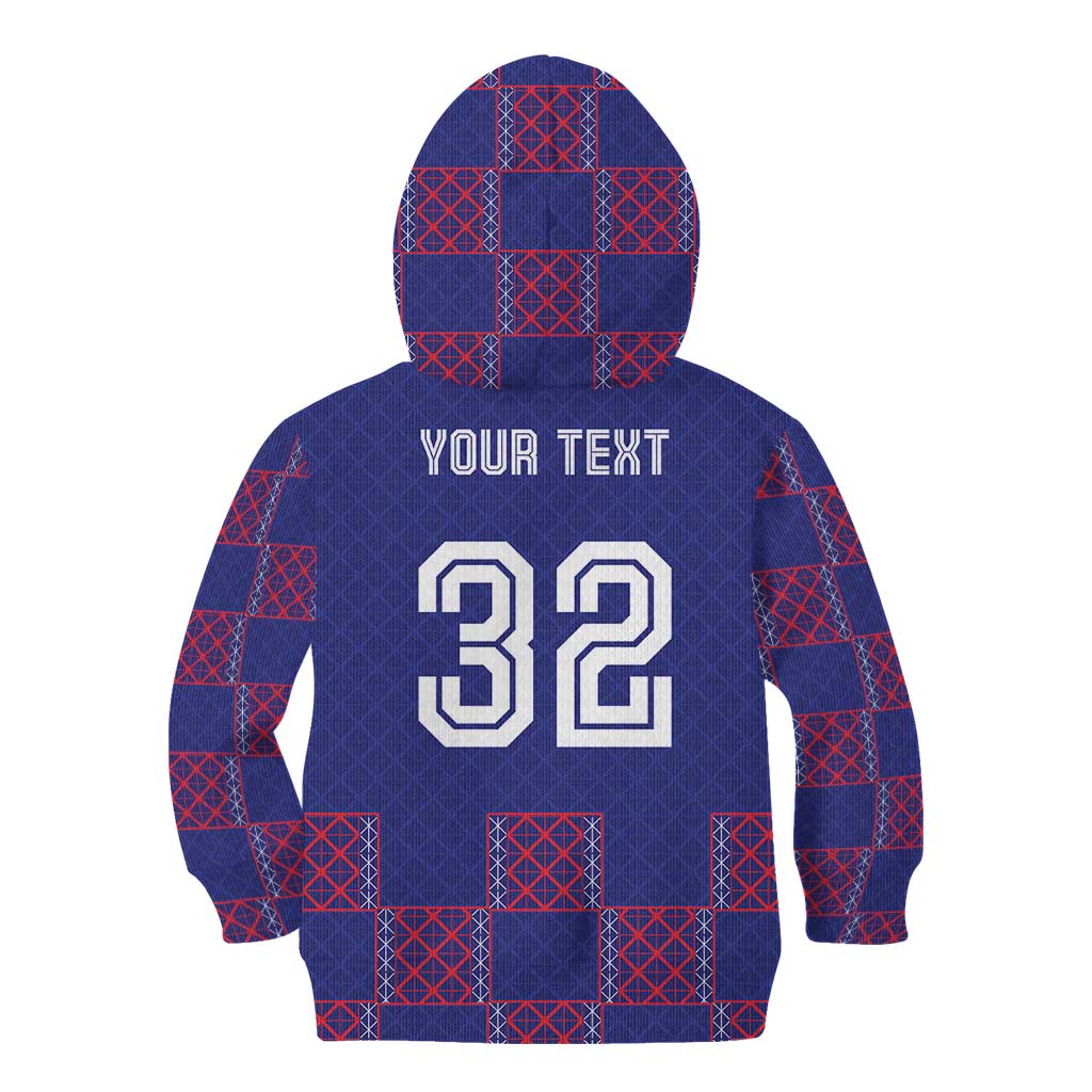Custom Basketball Fan Jersey French Kid Hoodie Paris Architectural Heritage Checkered Style - Wonder Print Shop