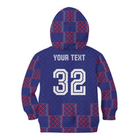 Custom Basketball Fan Jersey French Kid Hoodie Paris Architectural Heritage Checkered Style - Wonder Print Shop