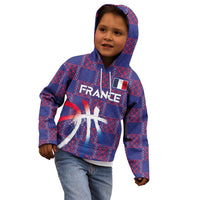 Custom Basketball Fan Jersey French Kid Hoodie Paris Architectural Heritage Checkered Style - Wonder Print Shop