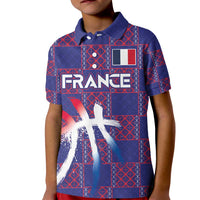 Custom Basketball Fan Jersey French Kid Polo Shirt Paris Architectural Heritage Checkered Style - Wonder Print Shop