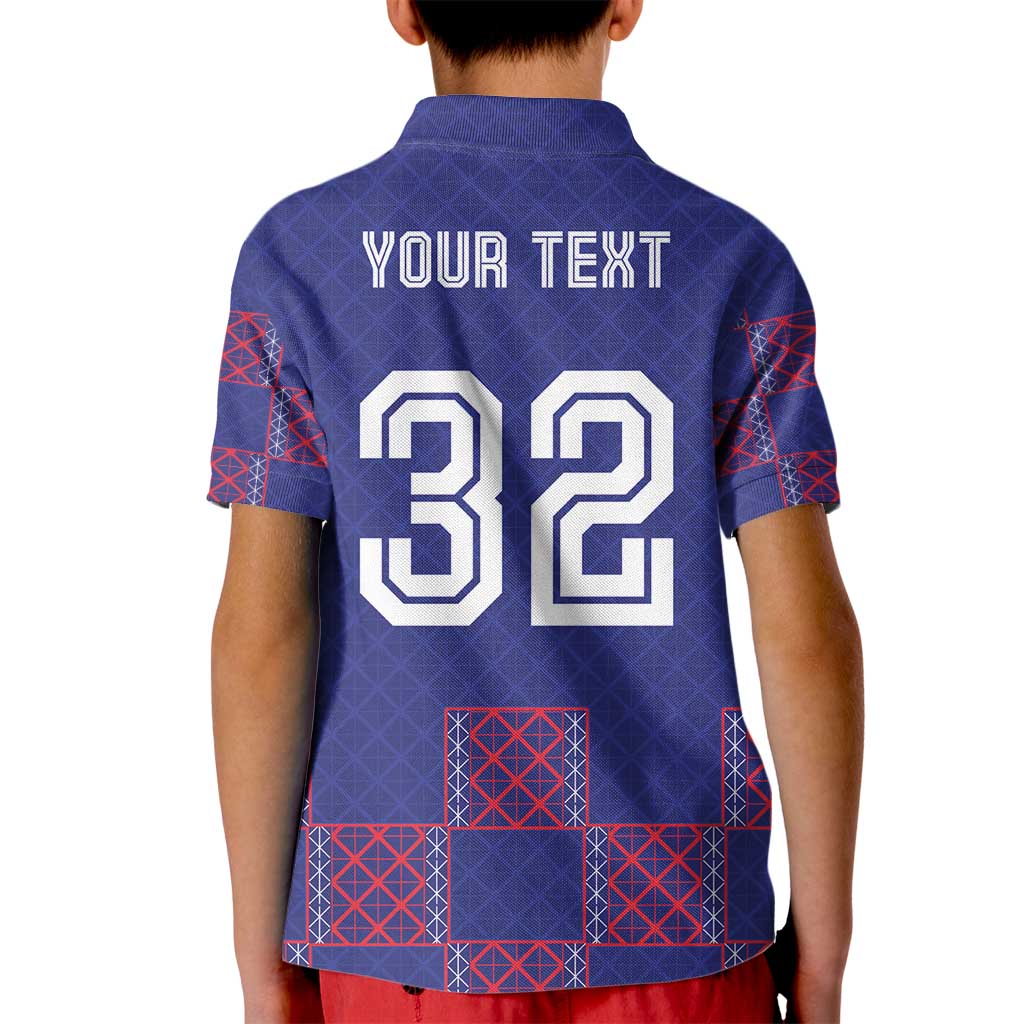 Custom Basketball Fan Jersey French Kid Polo Shirt Paris Architectural Heritage Checkered Style - Wonder Print Shop