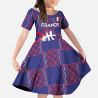 Custom Basketball Fan Jersey French Kid Short Sleeve Dress Paris Architectural Heritage Checkered Style - Wonder Print Shop