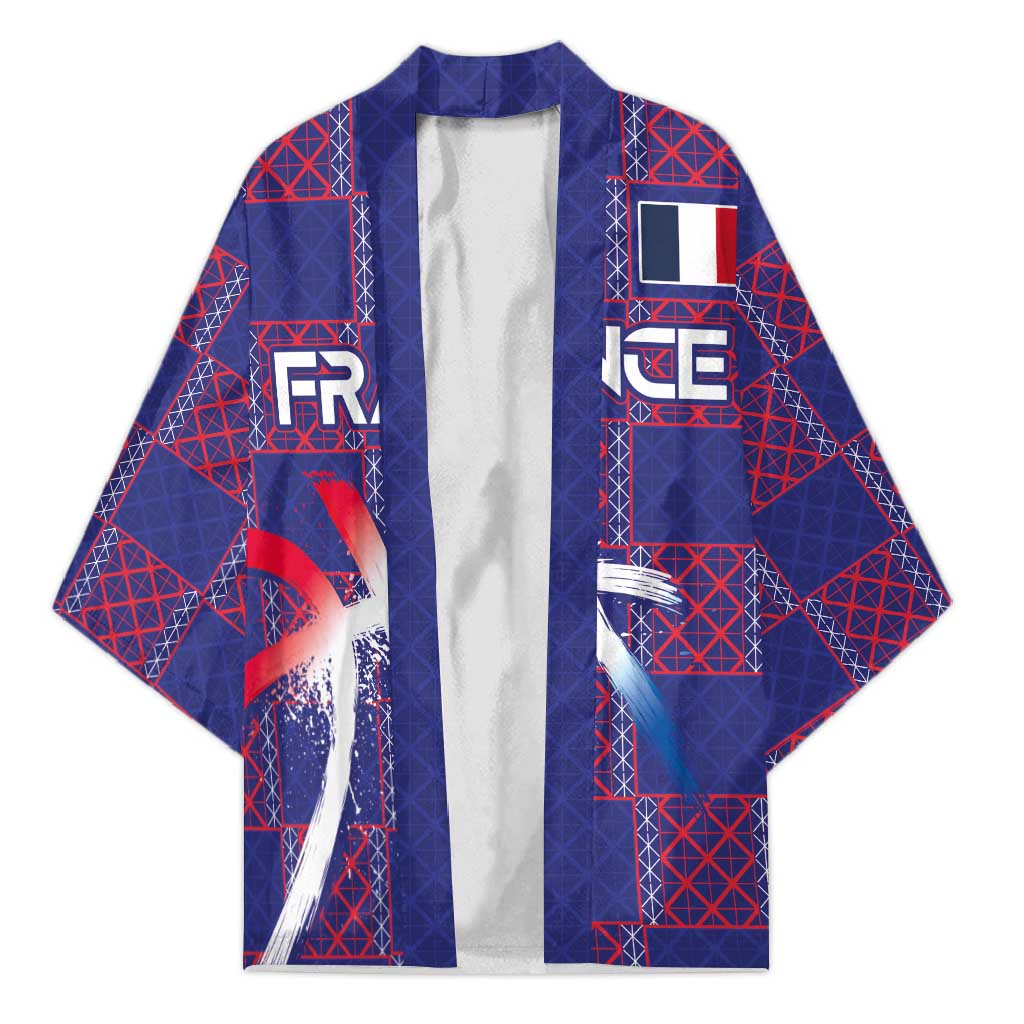 Custom Basketball Fan Jersey French Kimono Paris Architectural Heritage Checkered Style - Wonder Print Shop