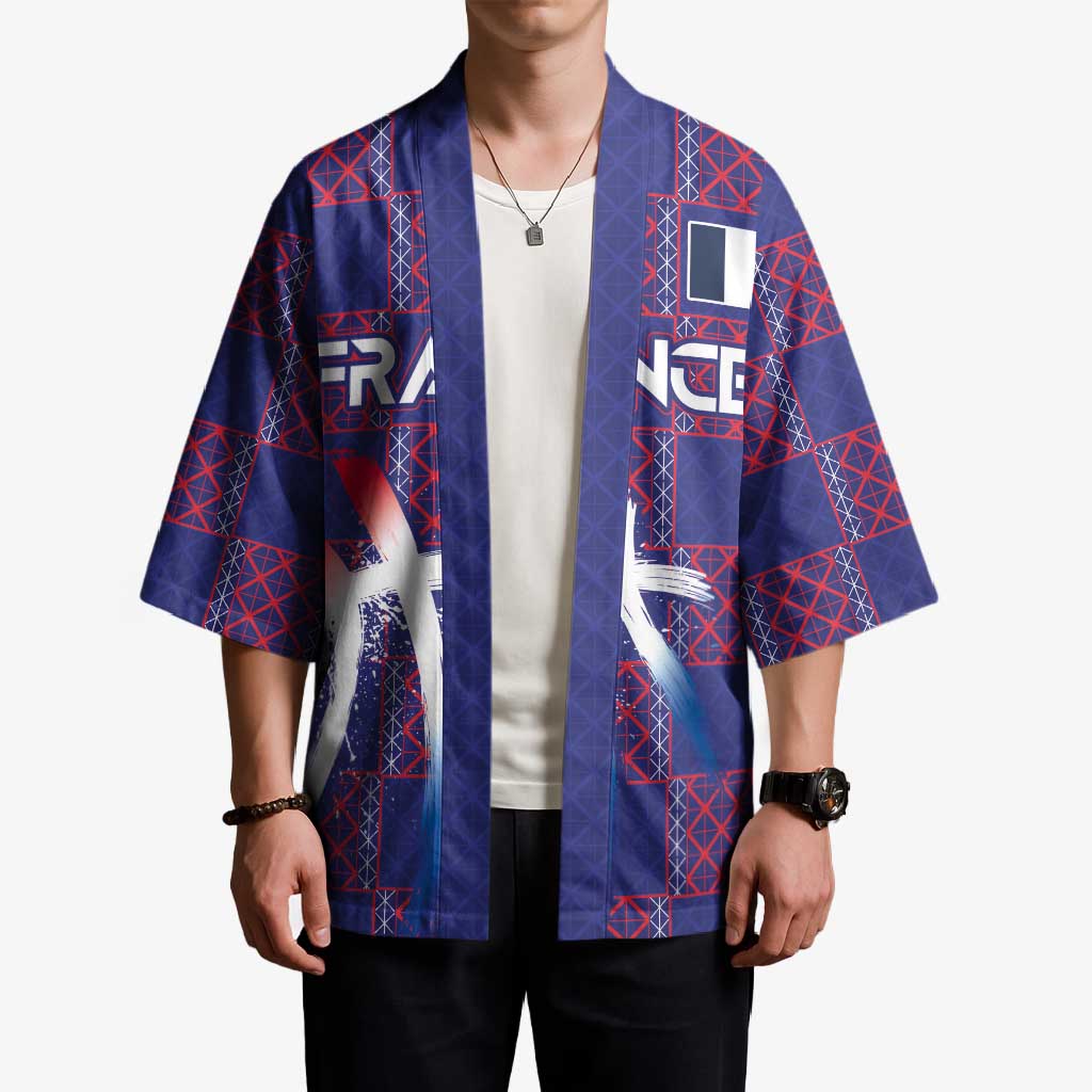 Custom Basketball Fan Jersey French Kimono Paris Architectural Heritage Checkered Style - Wonder Print Shop