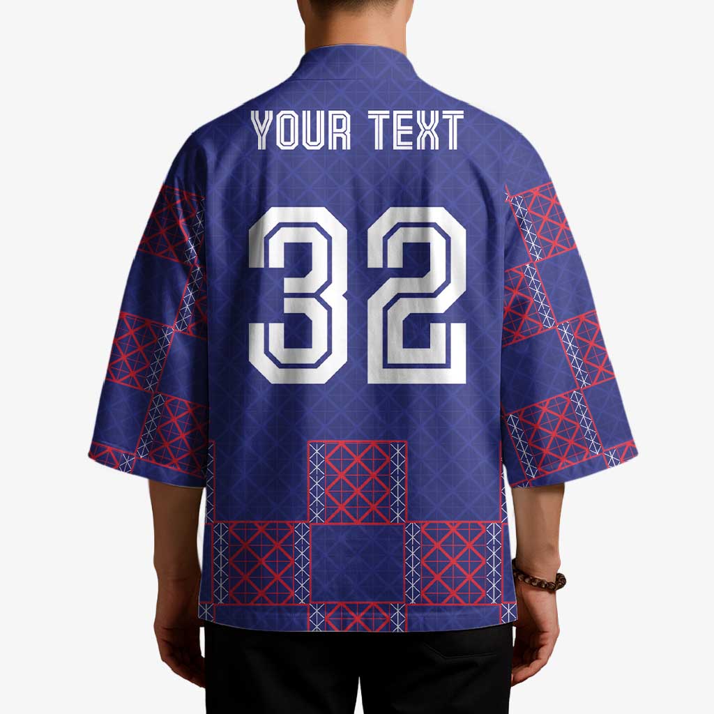 Custom Basketball Fan Jersey French Kimono Paris Architectural Heritage Checkered Style - Wonder Print Shop