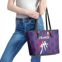 Basketball Fan Jersey French Leather Tote Bag Paris Architectural Heritage Checkered Style - Wonder Print Shop