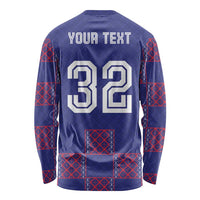 Custom Basketball Fan Jersey French Long Sleeve Shirt Paris Architectural Heritage Checkered Style - Wonder Print Shop