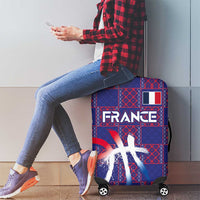 Basketball Fan Jersey French Luggage Cover Paris Architectural Heritage Checkered Style - Wonder Print Shop
