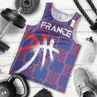Custom Basketball Fan Jersey French Men Tank Top Paris Architectural Heritage Checkered Style - Wonder Print Shop