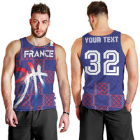 Custom Basketball Fan Jersey French Men Tank Top Paris Architectural Heritage Checkered Style - Wonder Print Shop